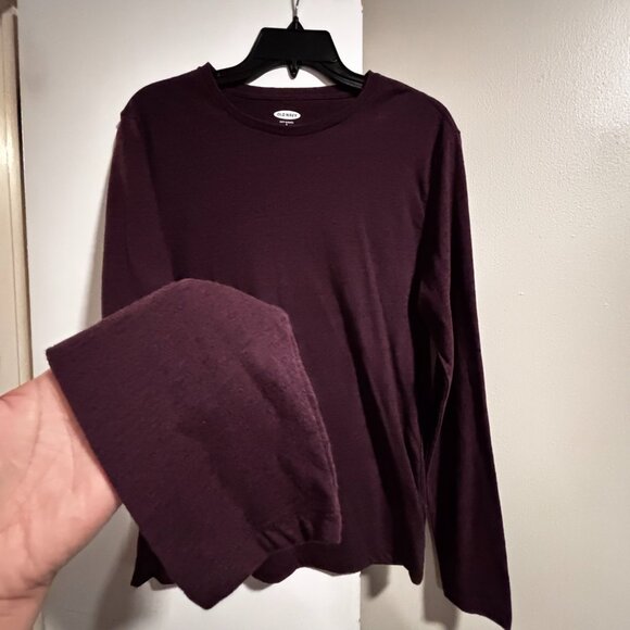 Old Navy men's long sleeve soft washed tee SZ: S/ Raisin color - Picture 5 of 12